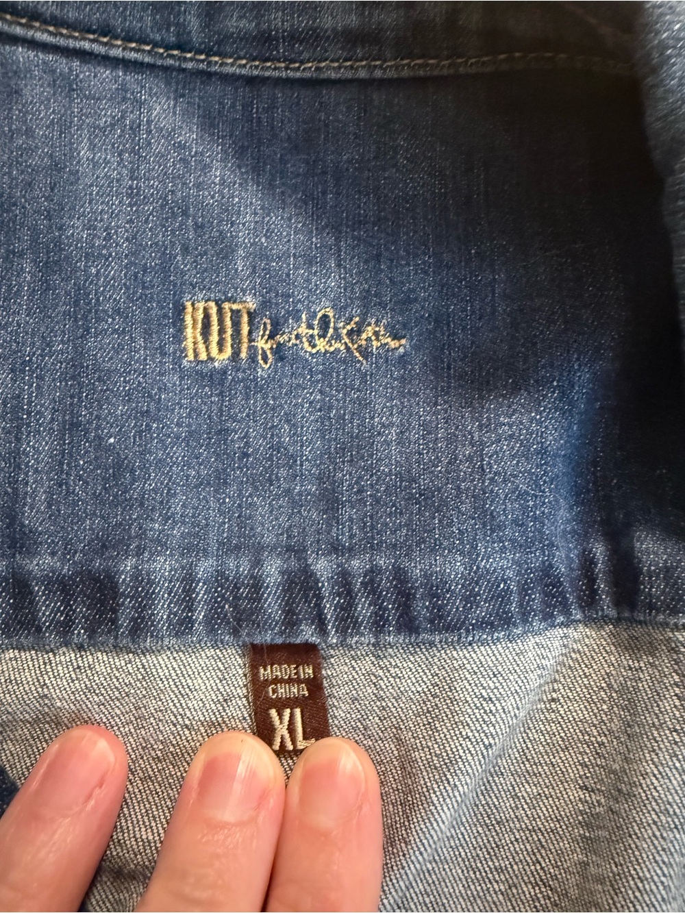 Kut from the Kloth Blue Denim Jacket - Button Front Helena - Picture 6 of 12